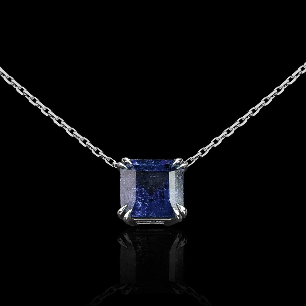 Pendentif nœuds d'amour saphir bleu et diamants pour femme