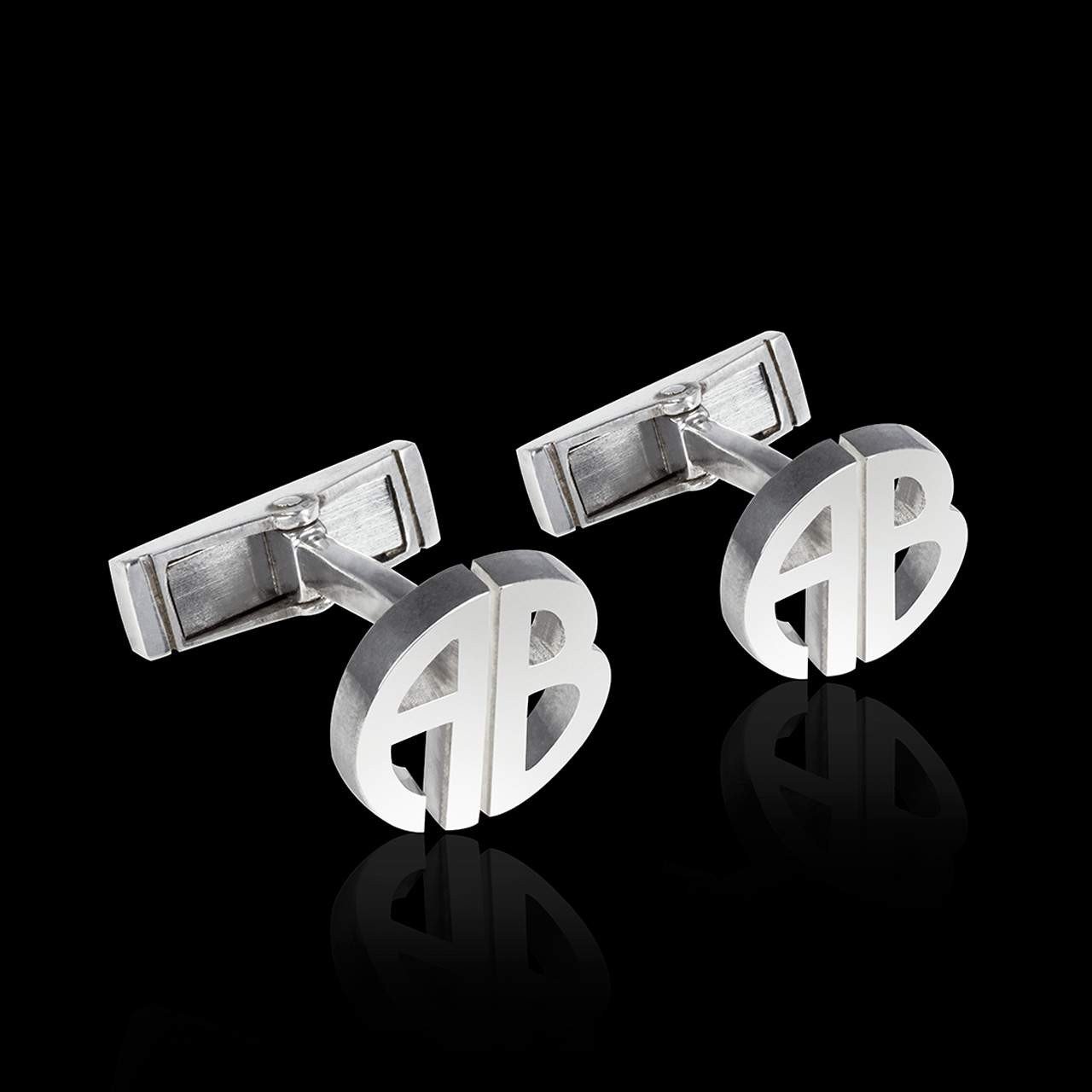 Boutons De Manchette Porcelaine Noir Et Blanc - Motif Breveté, Pat. N°503655