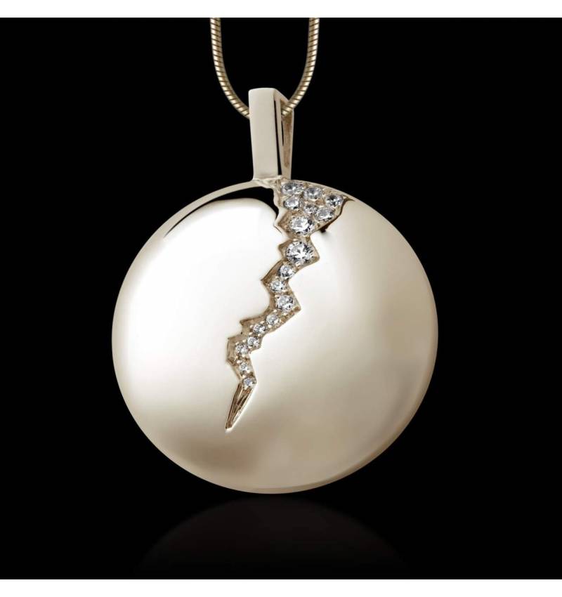 Pendentif pavage diamant or blanc Quake Pendentif pavage diamant or blanc Quake