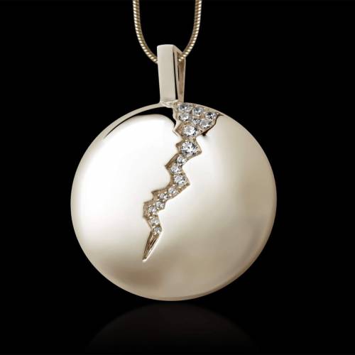 Pendentif pavage diamant or blanc Quake