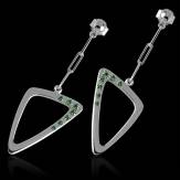 Boucles d’oreilles pavage émeraude en or blanc 18K Triangle