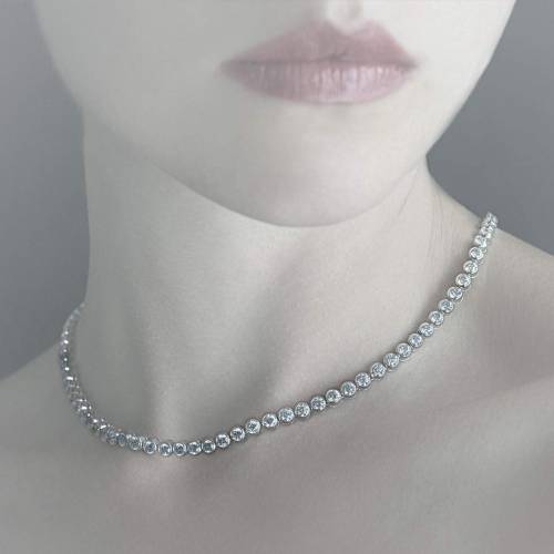 Collier diamant or blanc Perle de diamants