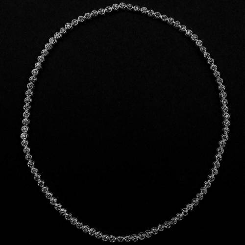Collier diamant noir 17 carats or blanc Perle de diamants