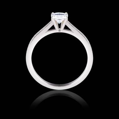 Solitaire diamant pavage diamant or blanc Elodie