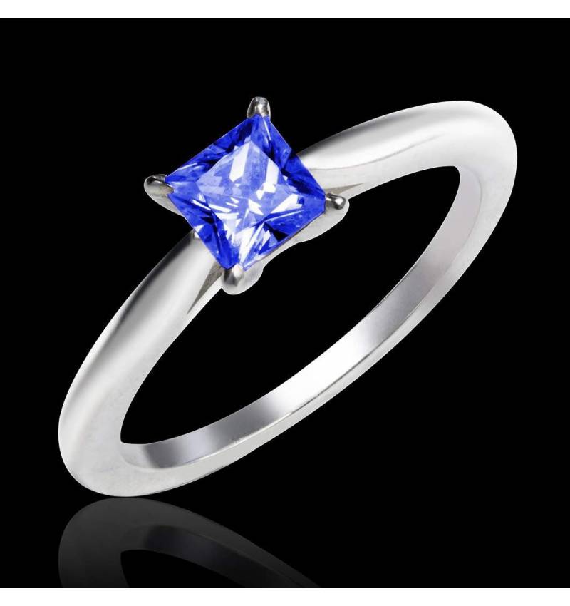 Bague de fiançailles saphir bleu or blanc My Love