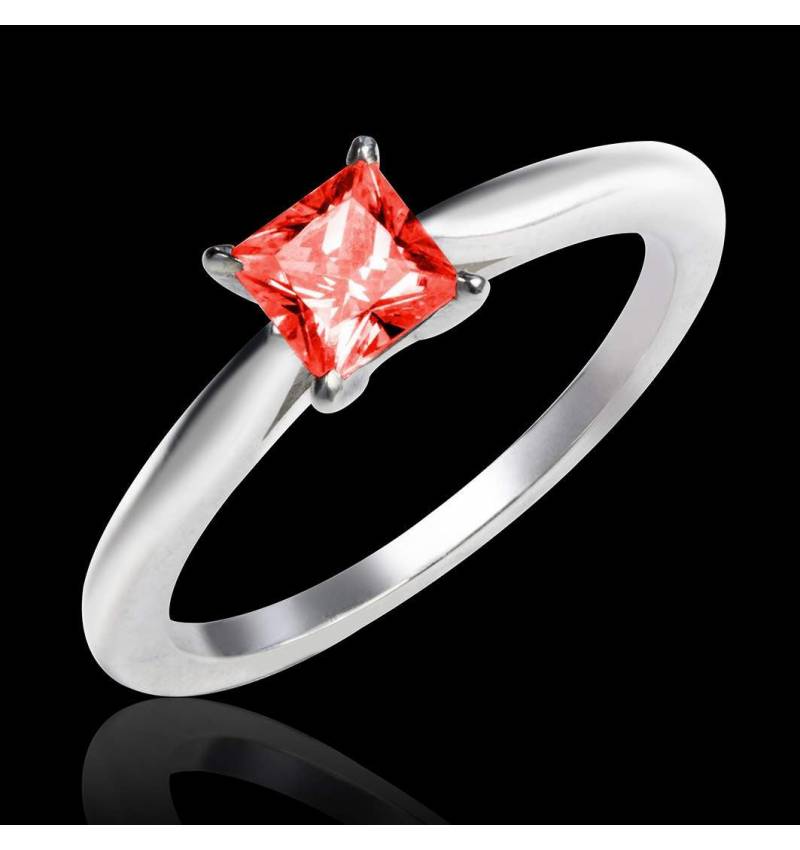 Bague de fiançailles rubis or blanc My Love