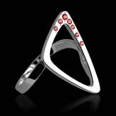 Bague de fiançailles rubis 0,6 carat or blanc Triangle 