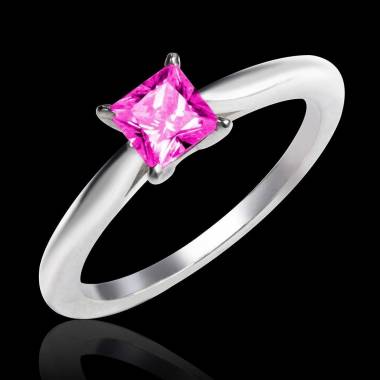 Bague de fiançailles saphir rose or blanc My Love