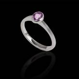 Bague de fiançailles saphir rose or blanc Ovale Moon Solo