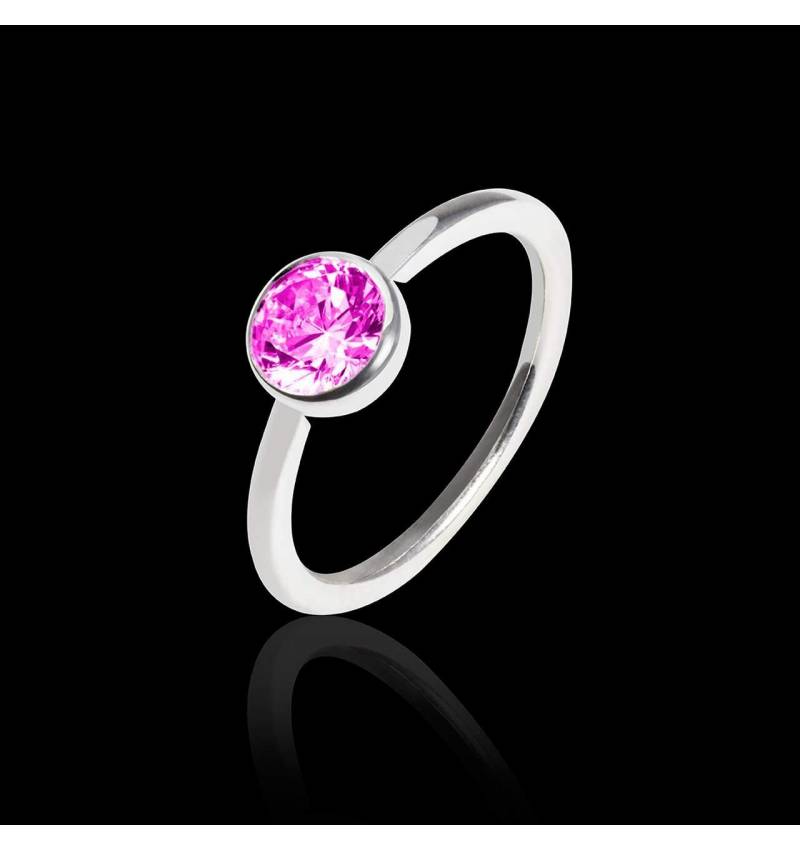 Bague de fiançailles saphir rose or blanc Cristina