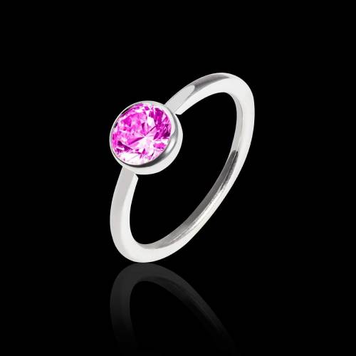 Bague de fiançailles saphir rose or blanc Cristina