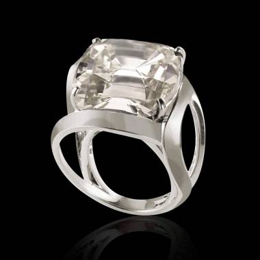 Bague de fiançailles diamant or blanc Coussin Future Solo