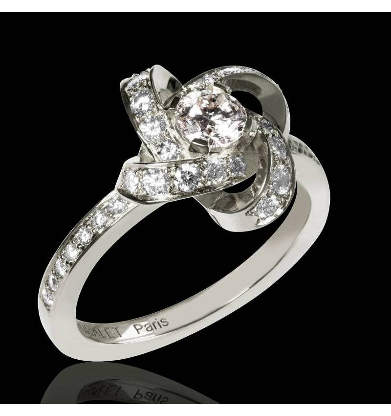 Bague de fiançailles diamant pavage diamant or blanc Chloé Bague de fiançailles diamant pavage diamant or blanc Chloé