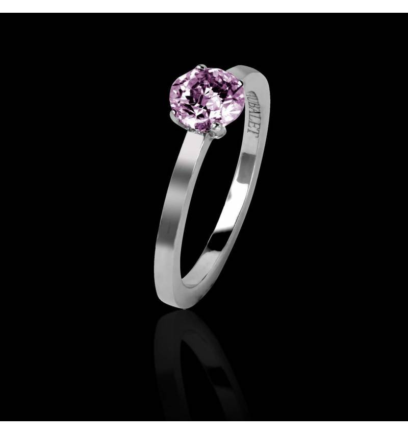 Bague de fiançailles saphir rose or blanc Judith Solo