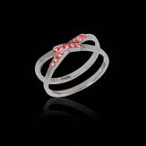 Bague de fiançailles rubis 0,8 carat or blanc Tifène