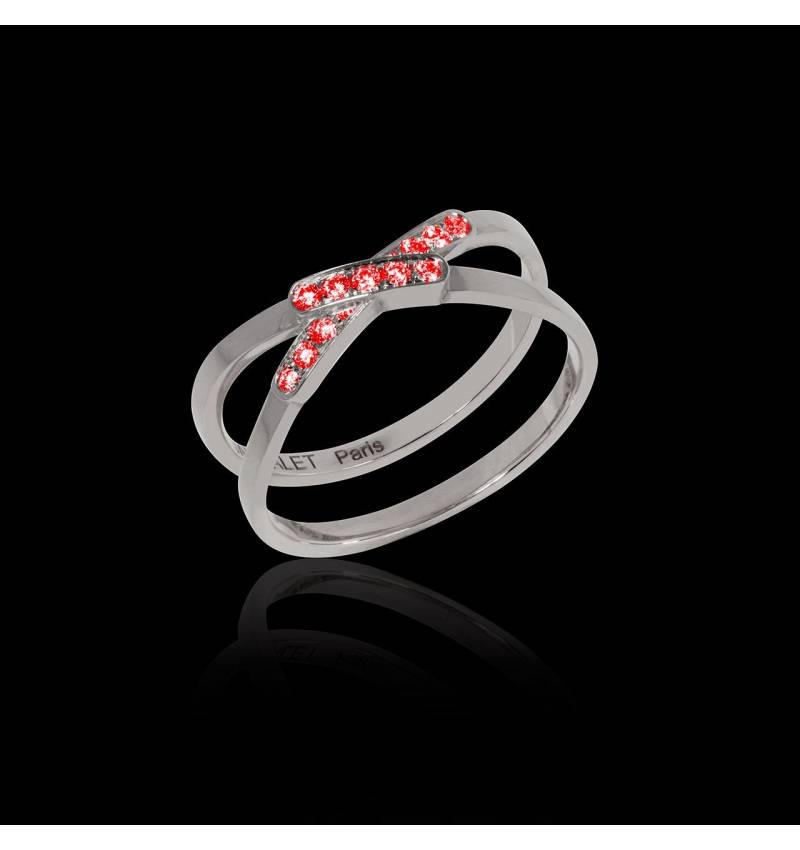 Bague de fiançailles rubis 0,8 carat or blanc Tifène