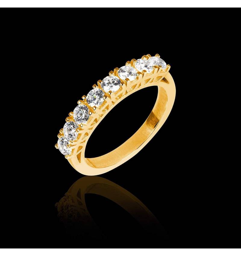 Alliance de mariage pavage diamant 0,6 carat or jaune Ceres