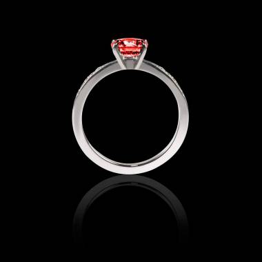 Solitaire rubis pavage diamant or blanc Judith