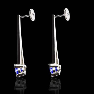 Boucles d'oreilles saphir bleu Plena Luna