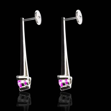 Boucles d'oreilles saphir rose Plena Luna