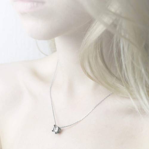 Pendentif diamant or blanc Griffe d’amour