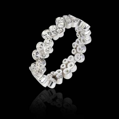 Alliance de mariage pavage diamant 0,7 carat platine Neptune