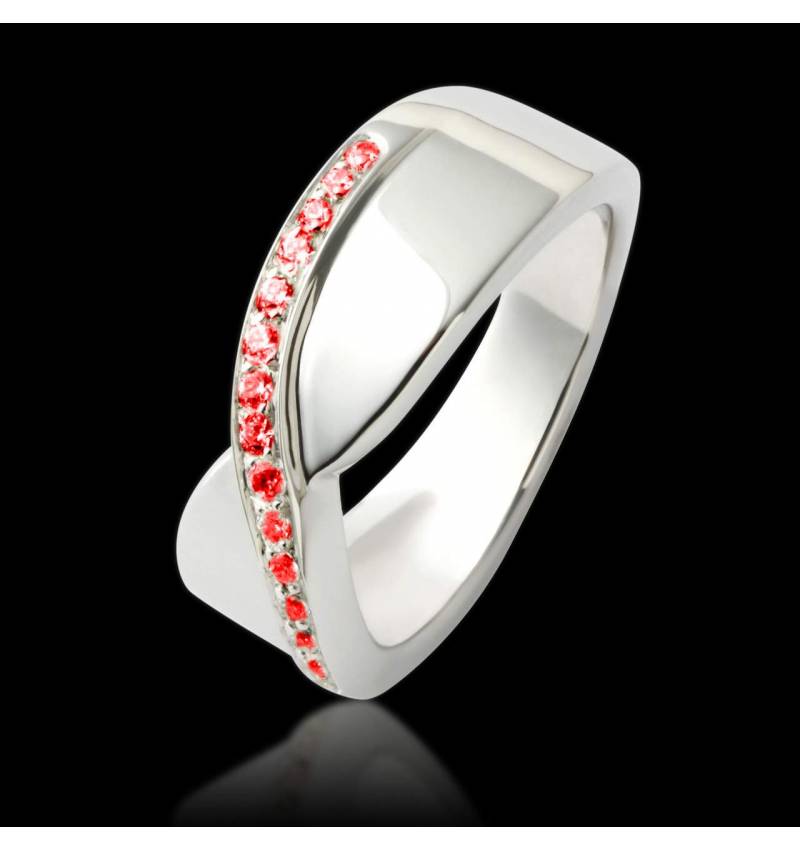 Bague de fiançailles rubis or blanc Eternelle