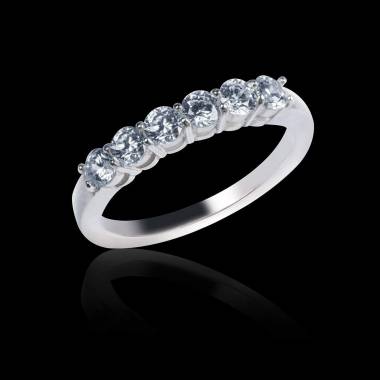 Alliance de mariage pavage diamant 0,7 carat platine Cassiopa