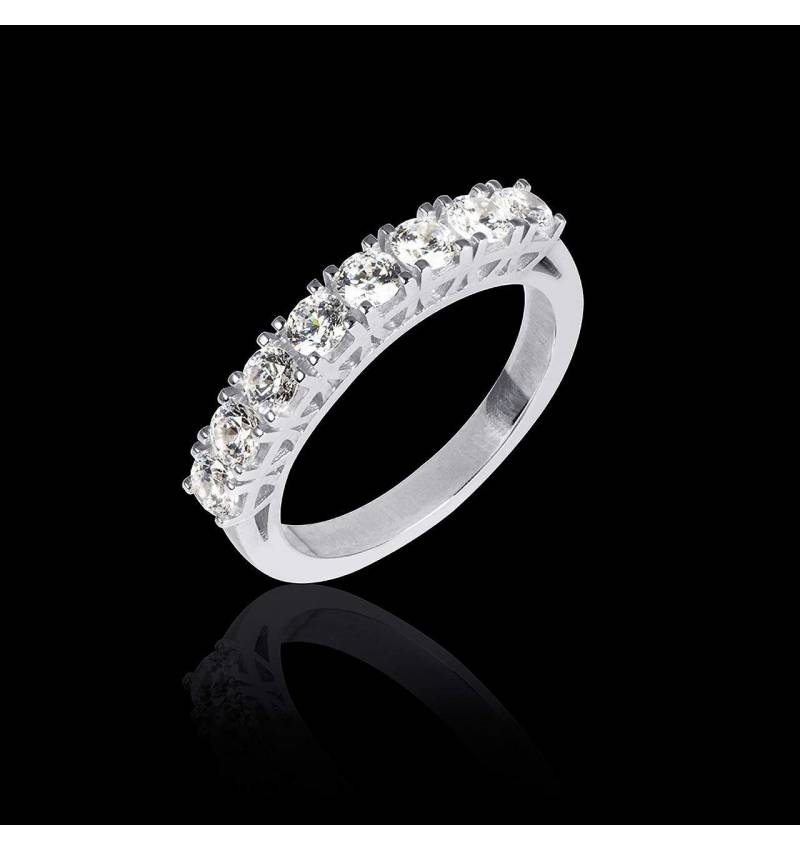 Alliance de mariage pavage diamant 0,7 carat platine Ceres