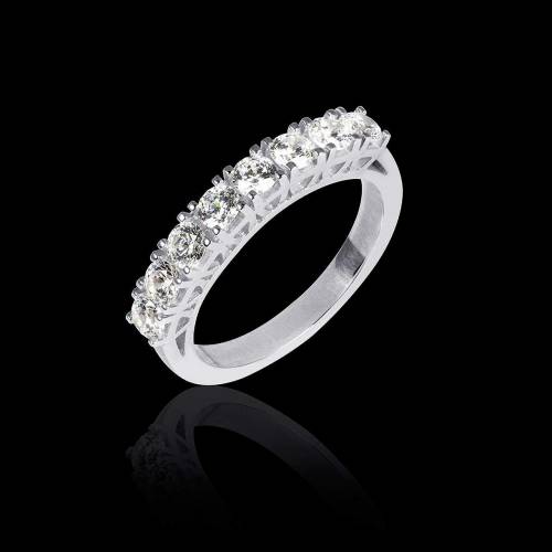 Alliance de mariage pavage diamant 0,7 carat platine Ceres