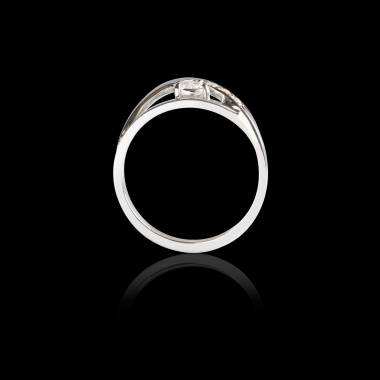 Bague Solitaire diamant pavage diamant or blanc Anaelle