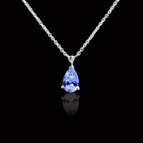 Pendentif nœuds d'amour saphir bleu et diamants pour femme