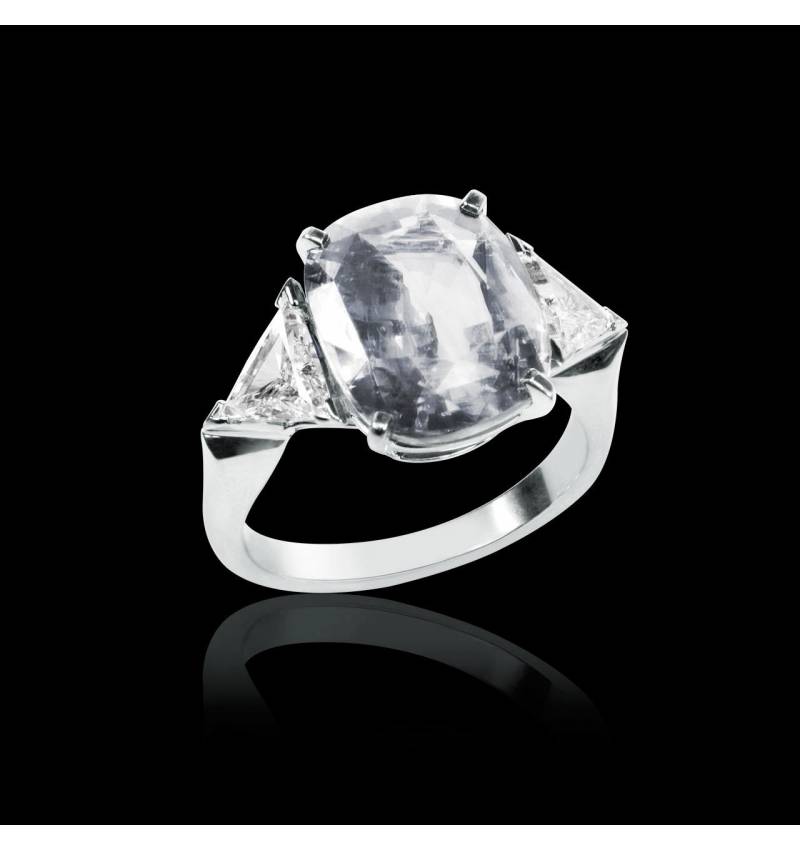 Bague de fiançailles diamant pavage diamant or blanc Stéphanie Bague de fiançailles diamant pavage diamant or blanc Stéphanie