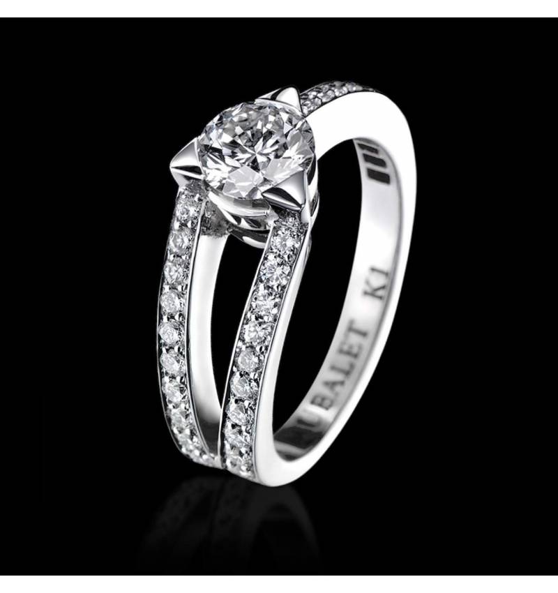 Bague de fiançailles diamant pavage diamant or blanc Plena Luna Bague de fiançailles diamant pavage diamant or blanc Plena Luna