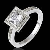 Bague de fiançailles diamant pavage diamant or blanc Perrine