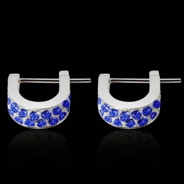 Boucles d'oreilles saphir bleu Fuseaux