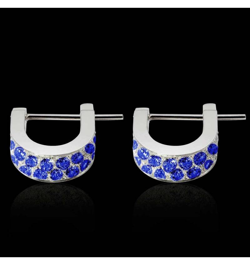 Boucles d'oreilles saphir bleu Fuseaux