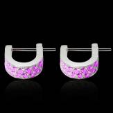 Boucles d'oreilles saphir rose Fuseaux