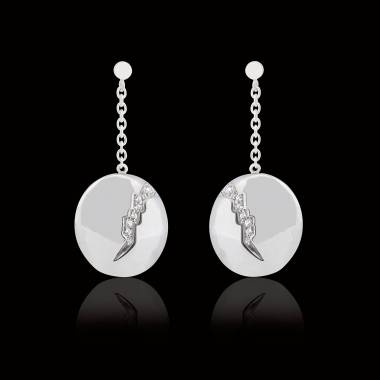 Boucles d’oreilles pavage diamant or blanc Quake