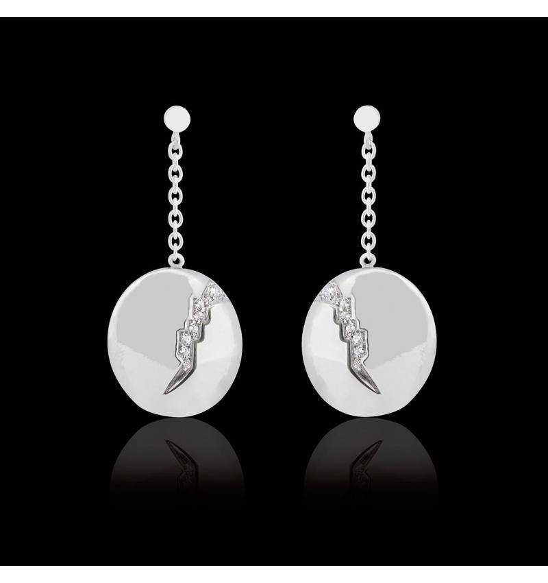 Boucles d’oreilles pavage diamant or blanc Quake Boucles d’oreilles pavage diamant or blanc Quake