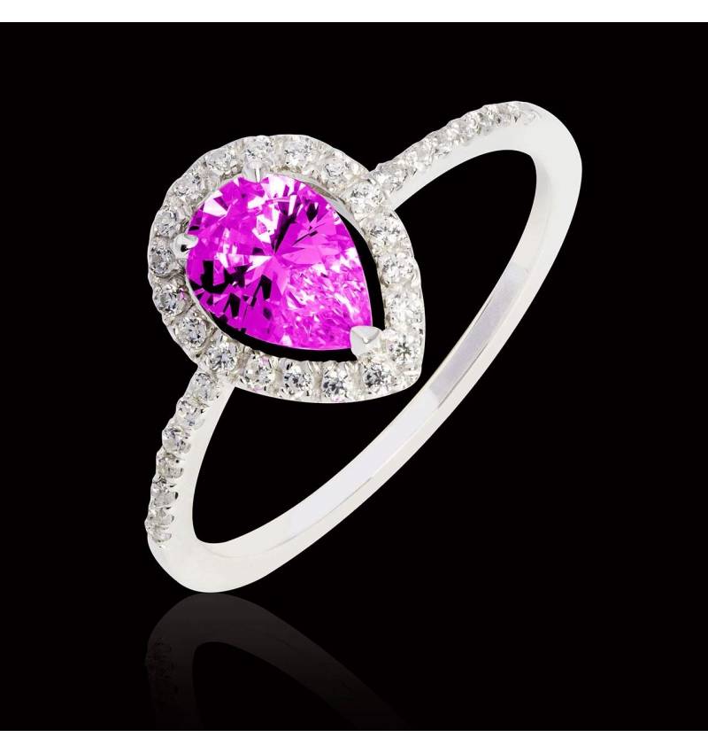 Bague saphir rose poire Sandra