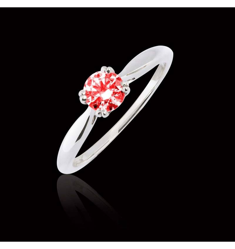 Bague de fiançailles rubis or blanc Laureen Solo