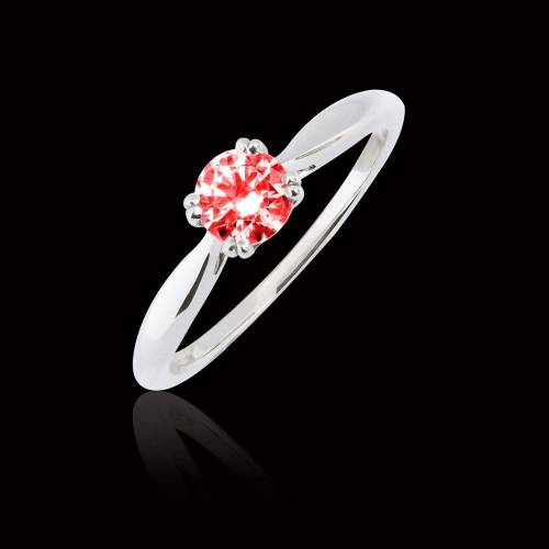 Bague de fiançailles rubis or blanc Laureen Solo