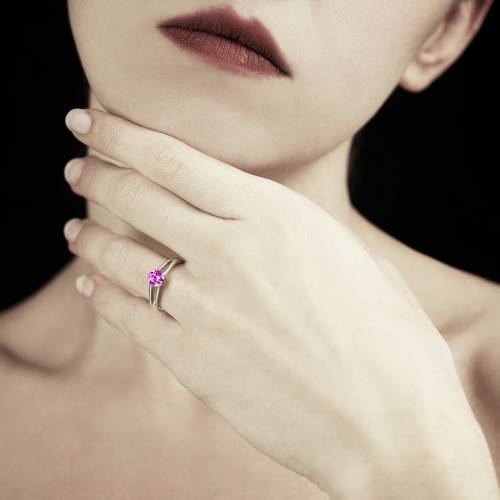 Bague saphir rose Lina