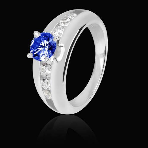 Bague saphir bleu Léa