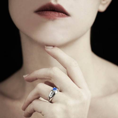 Bague saphir bleu Léa