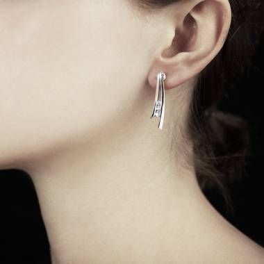 Boucles d'oreilles diamant Trilogie