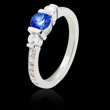 Bague de fiançailles saphir bleu Mila