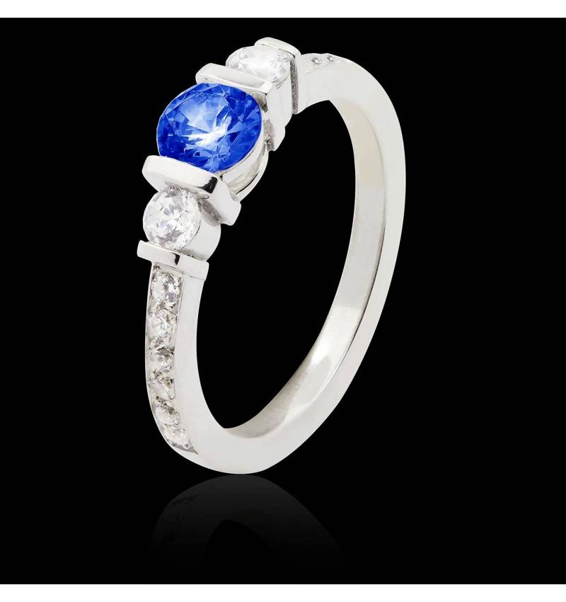 Bague de fiançailles saphir bleu Mila Bague de fiançailles saphir bleu Mila