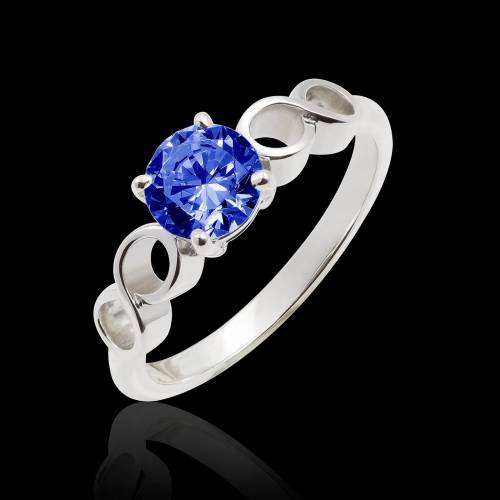 Bague saphir bleu Infinie solo